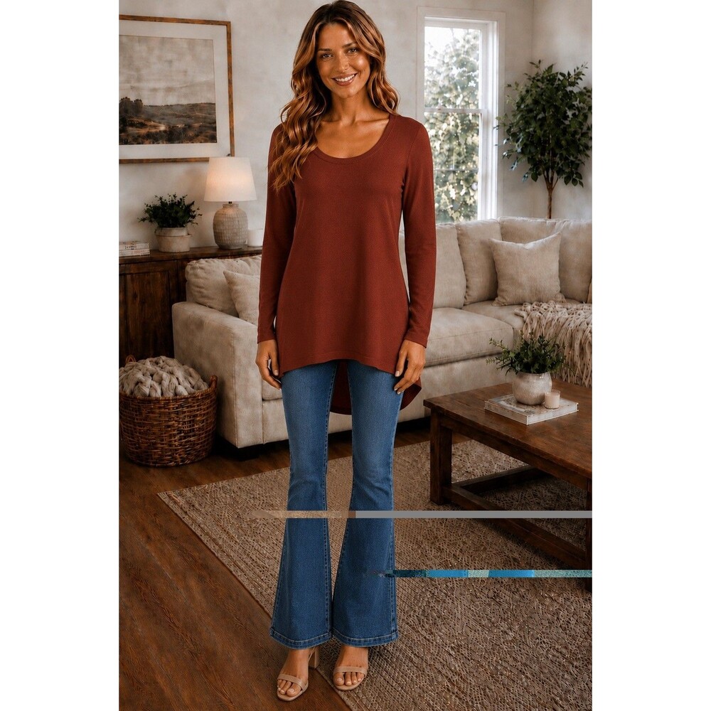 Eileen Fisher Red 100% Merino Wool Oversized High Low Tunic Sweater Small